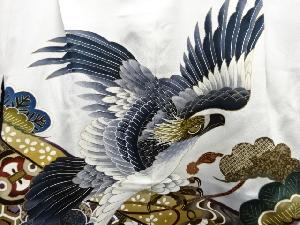 アンティーク　鷹に松模様男児着物アンサンブル(長襦袢付き)